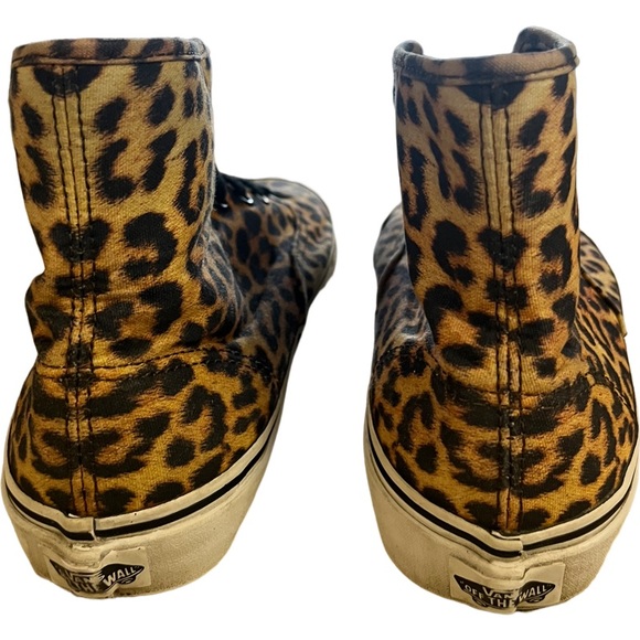 Vans Hi High Top Shoes Leopard Cheetah Print Sneakers - Picture 5 of 8